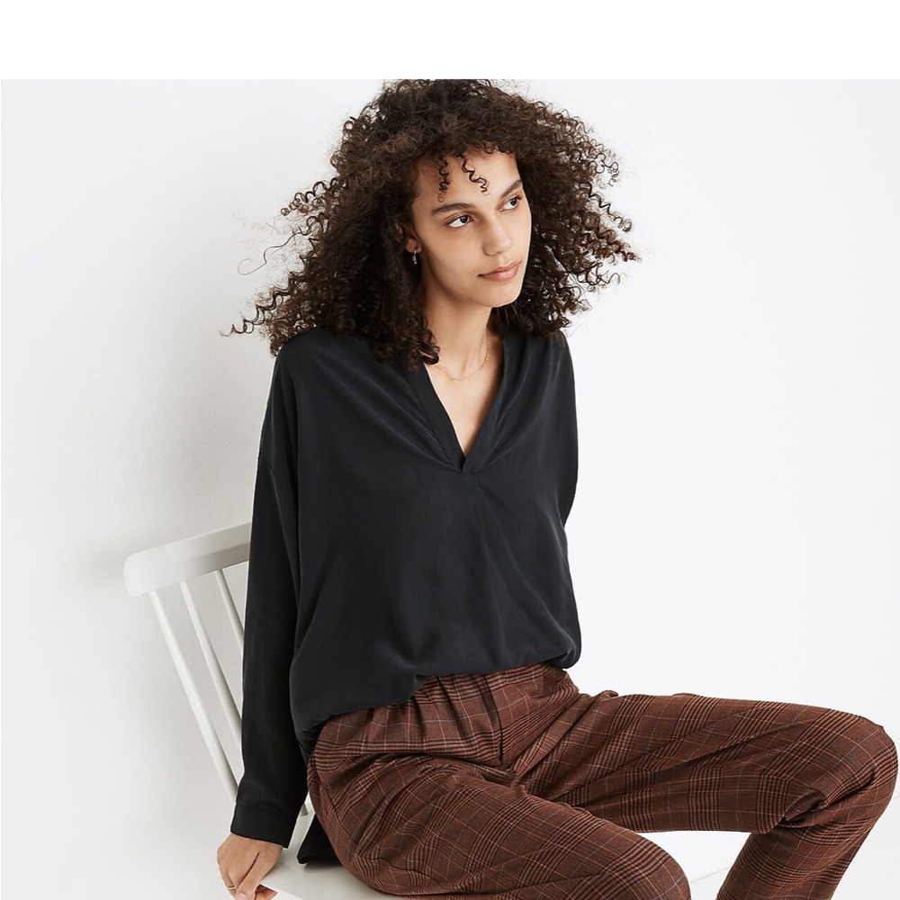 Madewell Black Medium Popover Shirt